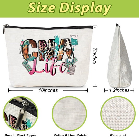 CNA Nurse Gifts Nurses Bag Nursing Nurse Accessories for Work Cosmetic Bag Nurses Week Nursing Graduation Christmas RN Appreciation Birthday Gift Makeup Bag Funny Gifts for Women RN Stundent